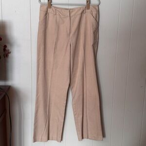 Nine & Company Tan Wide Leg Stretch Cotton Trouser Pants Size 14